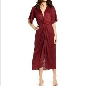 All in Favor Wrap Midi Dress